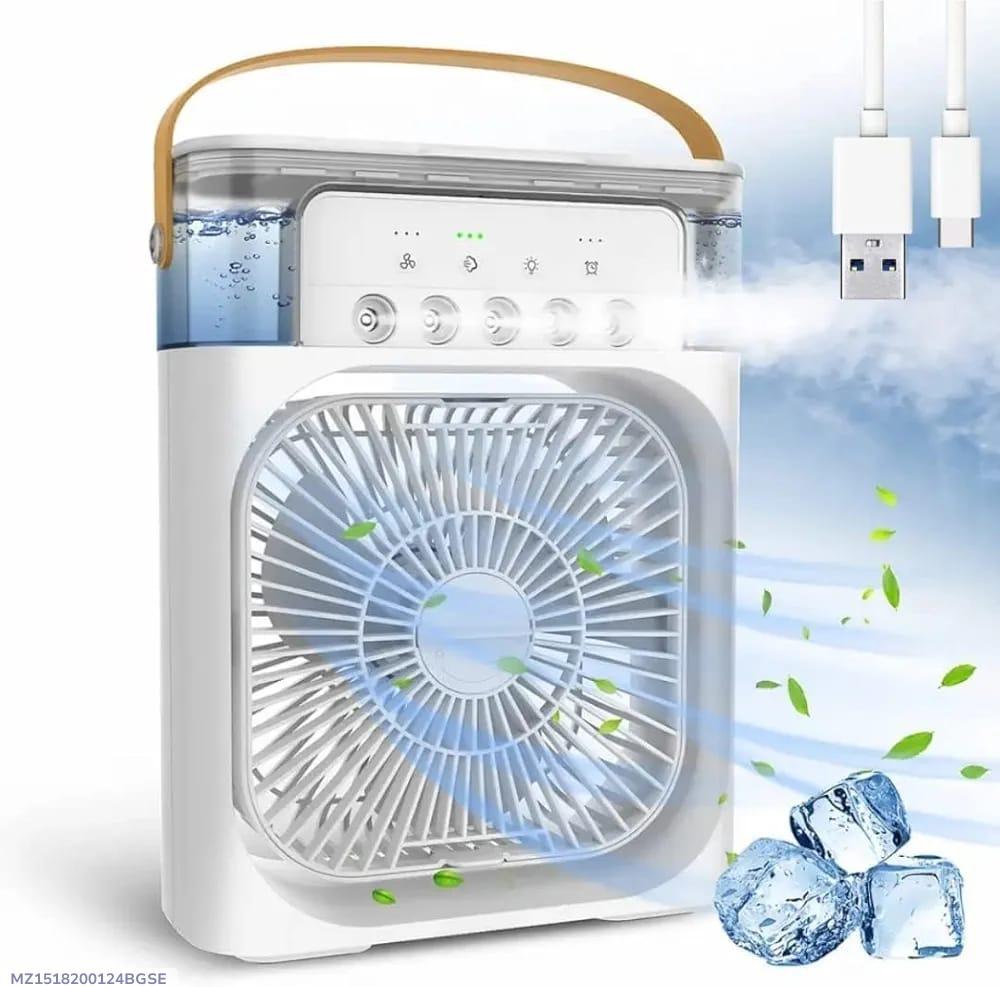 Portable Air Conditioner Fan Usb Electric Fan With Led Night Light, Fine Mist Water, And Humidifier Function | Led Night Light Water Mist Mini Fan Cooler