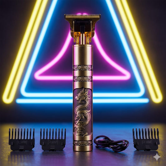 Metal Body T9 Trimmer VINTAGE T9 Dragon Style Metal Rechargeable Electric Hair Clipper Cutting Machine Professional Hair Barber Trimmer